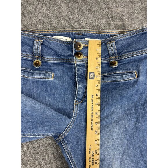 Pilcro Anthropologie Jeans Womens 31 Petite Blue Cropped Cuffed Denim Capri - Picture 4 of 9